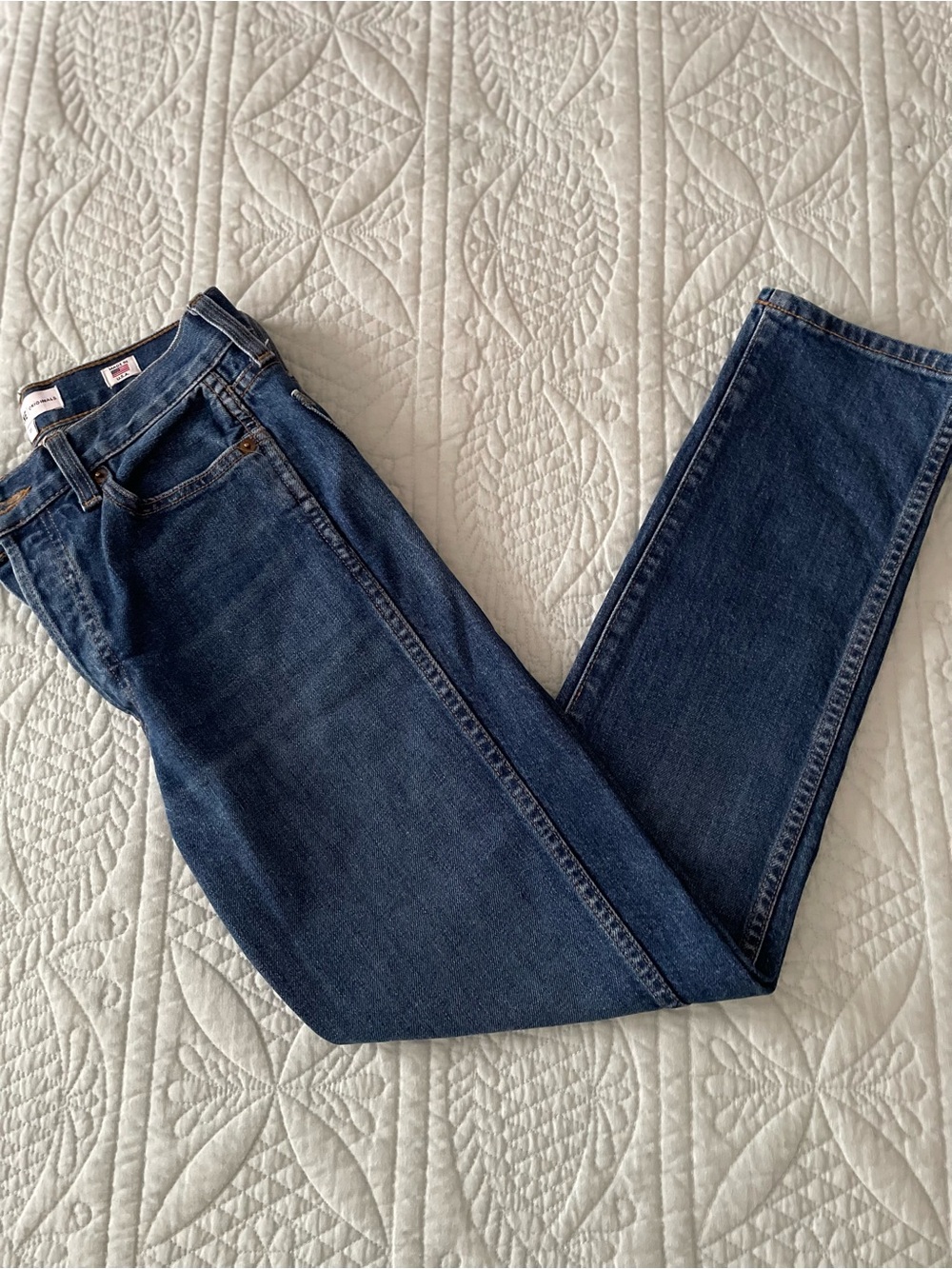 RE/DONE Originals Classic Dark Wash Straight Leg Button Fly Jeans USA Size 27